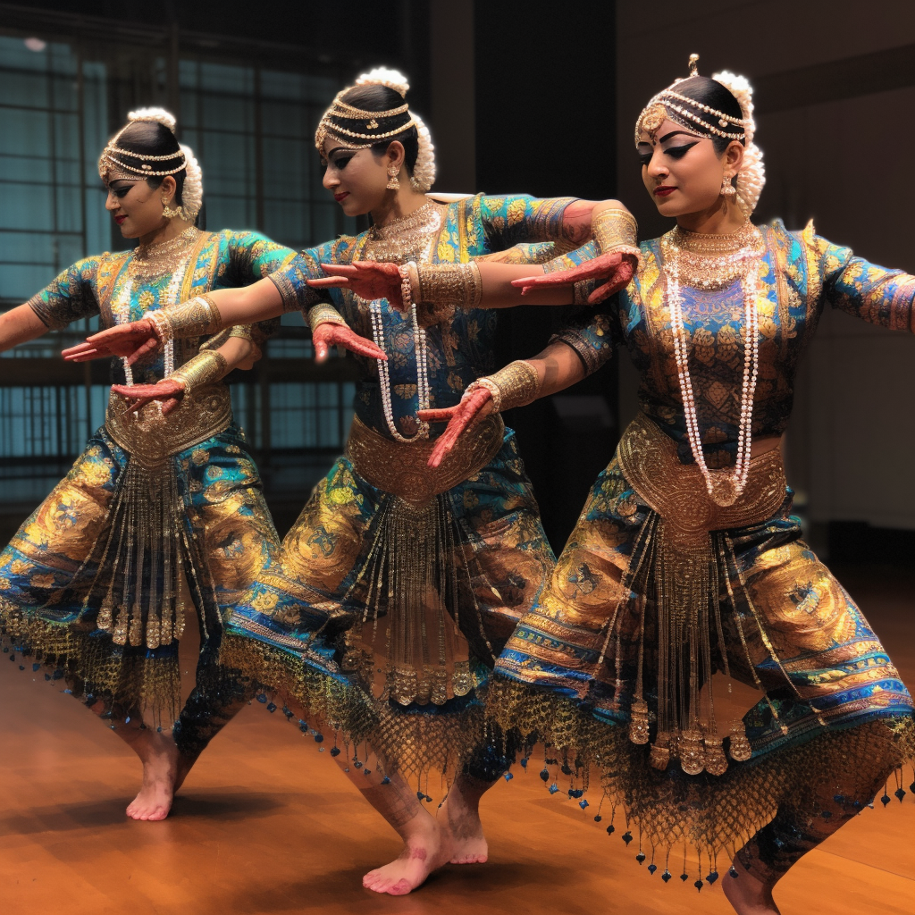 Dancers in Motion Capture Suits performing Bharatanatyam