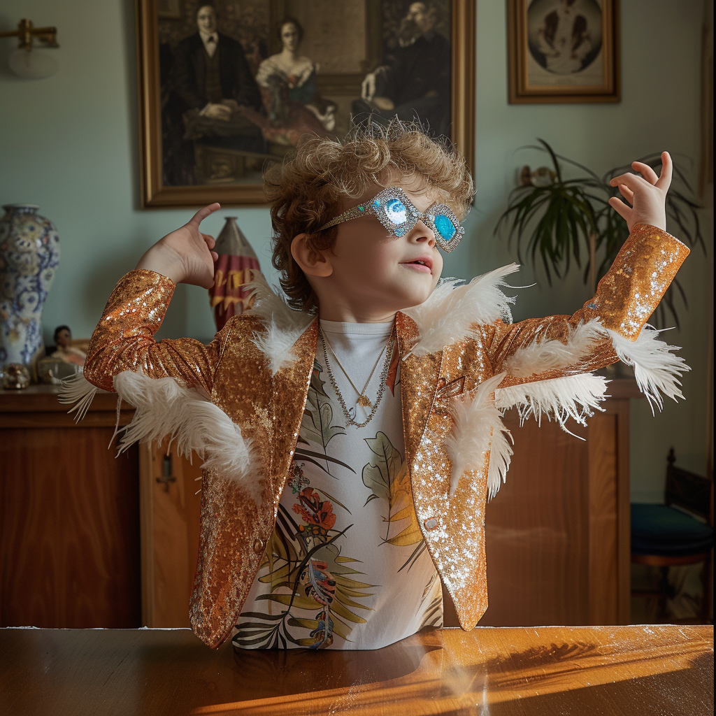 Kid Dancing with Feathers