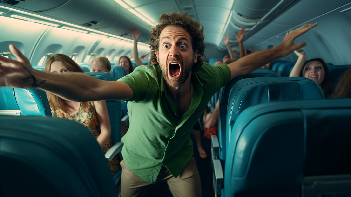 Dancing Passenger on Plane