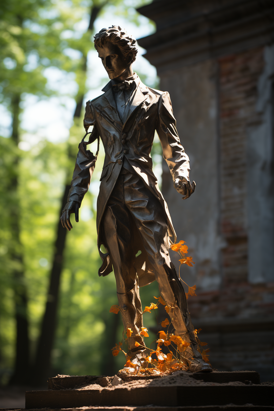 Shadow of Dancing Poet in Tsarskoe Selo