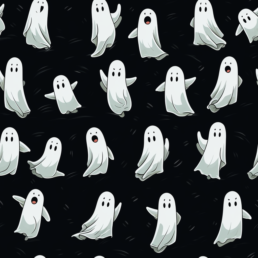 Cartoon ghosts dancing in different styles