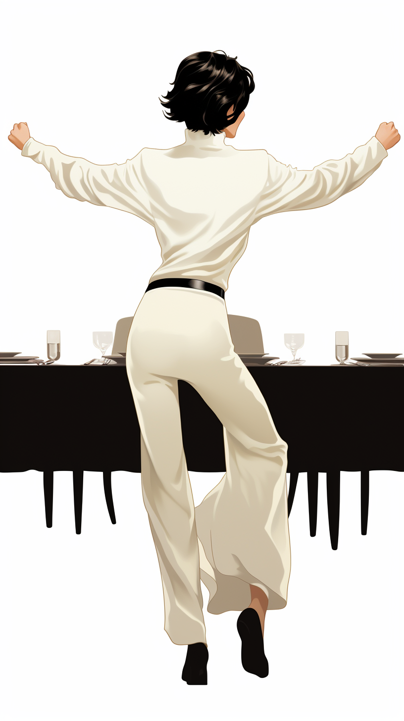 Woman with Bob Haircut Dancing on Table