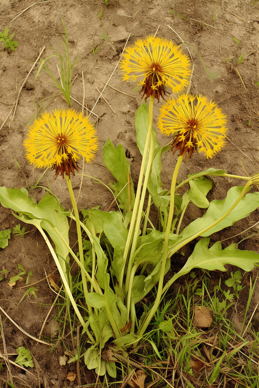 Dandelion sketch in vintage botanical style