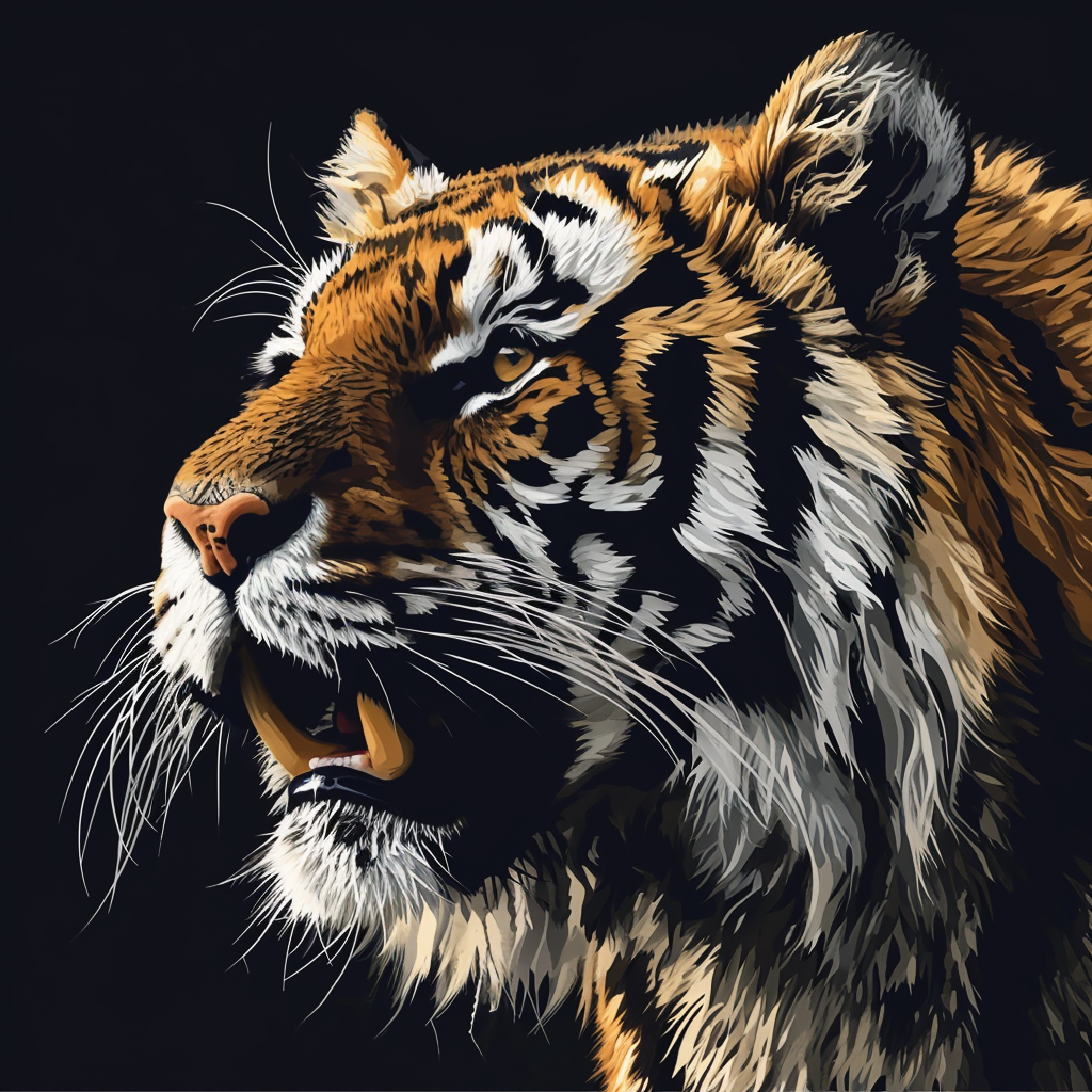 Majestic tiger sculpture in vector art