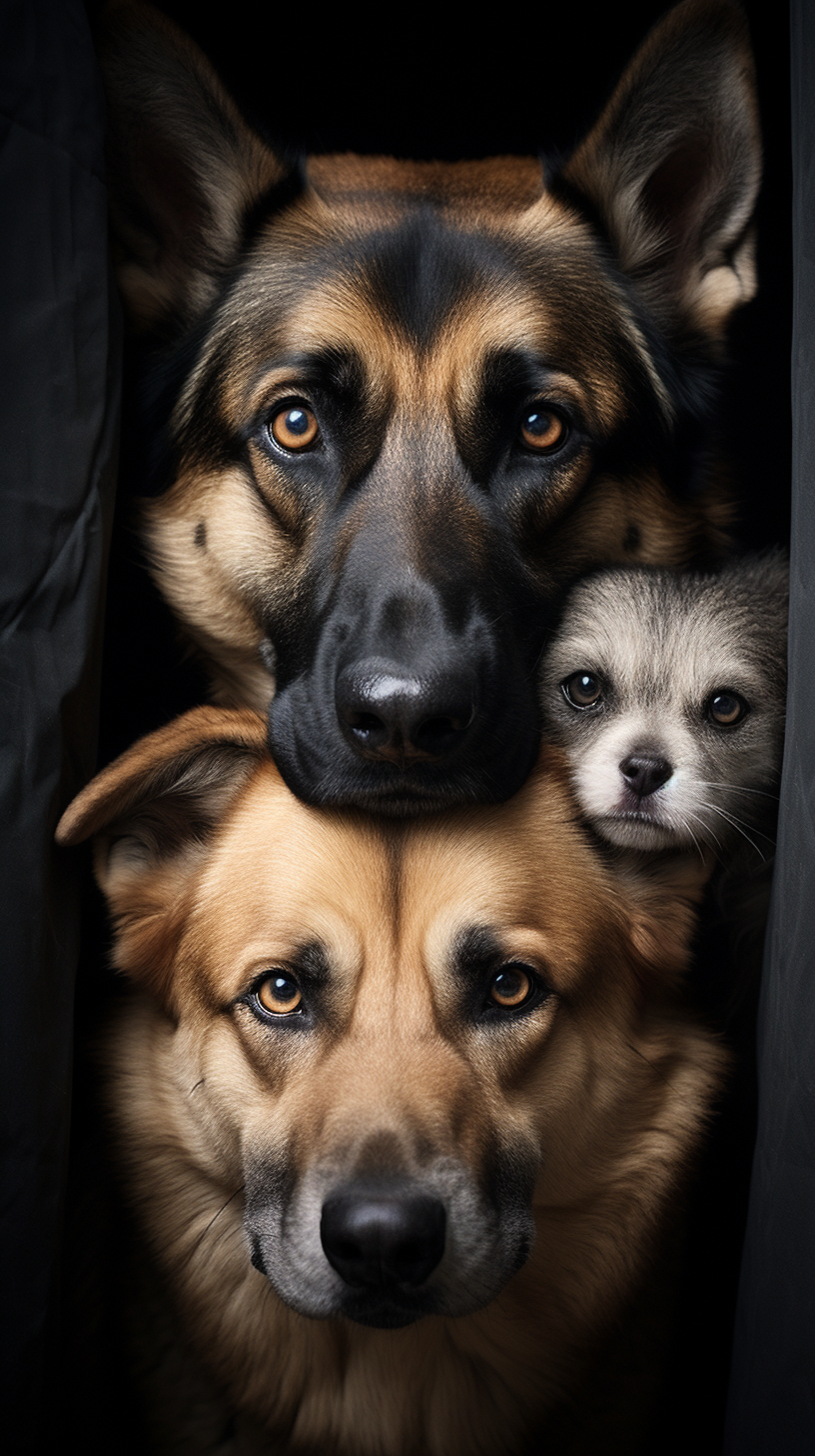 Three dangerous dog breeds in a picture