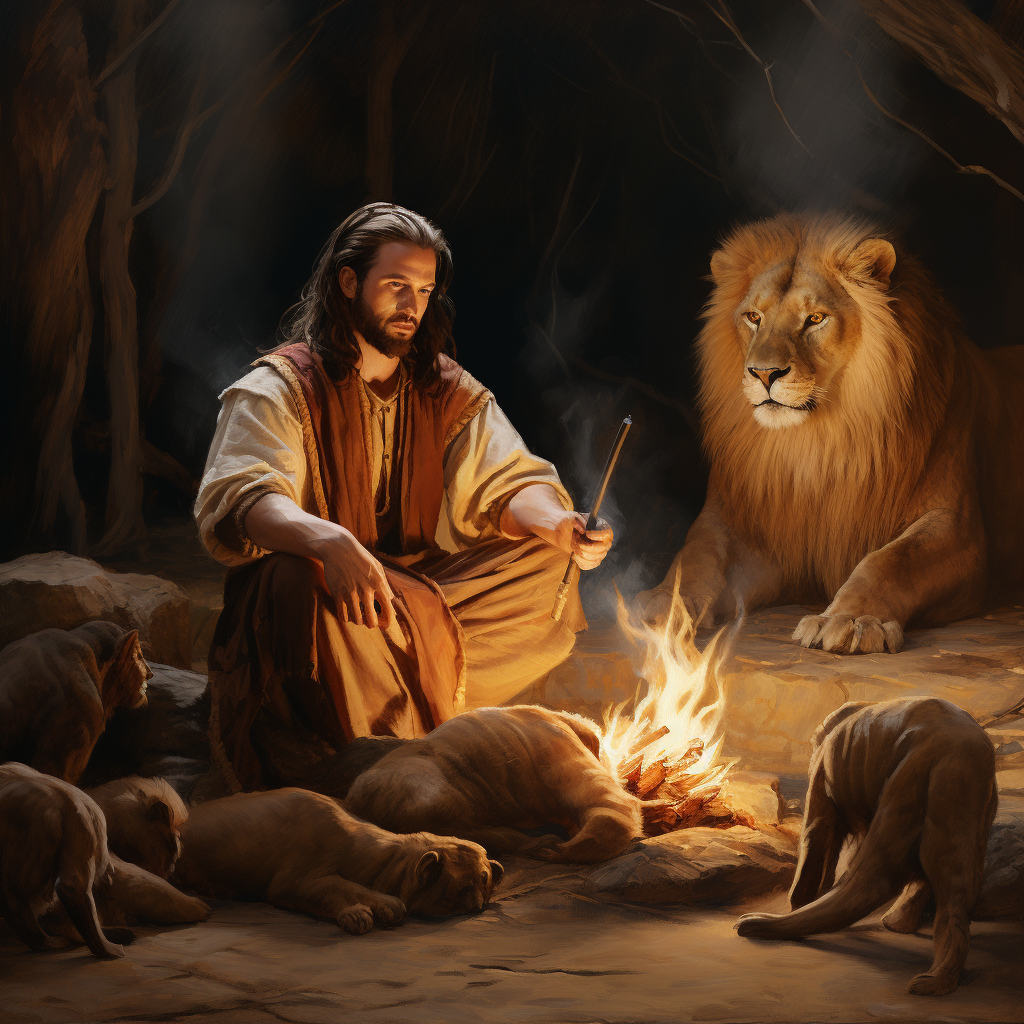 Artistic Impression of Daniel in the Lions Den