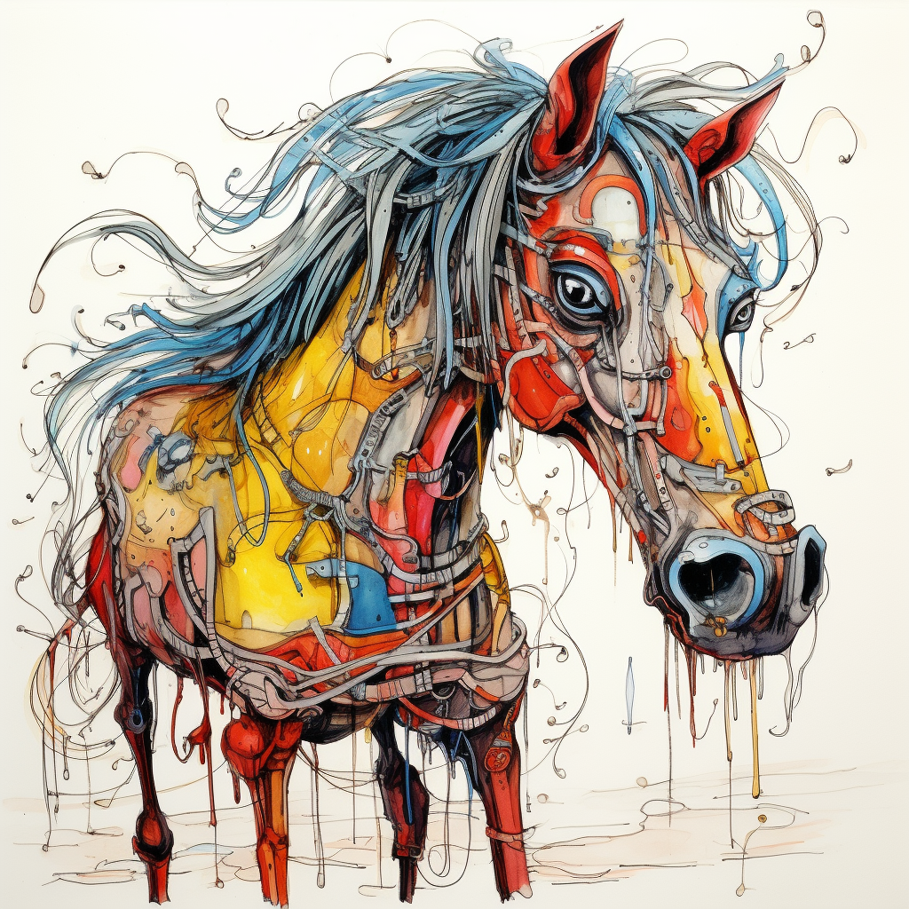 Unique Daniel Johnston horse artwork