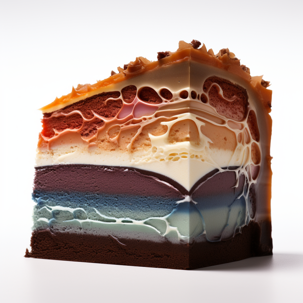 Cross-section of tasty Danube wave cake