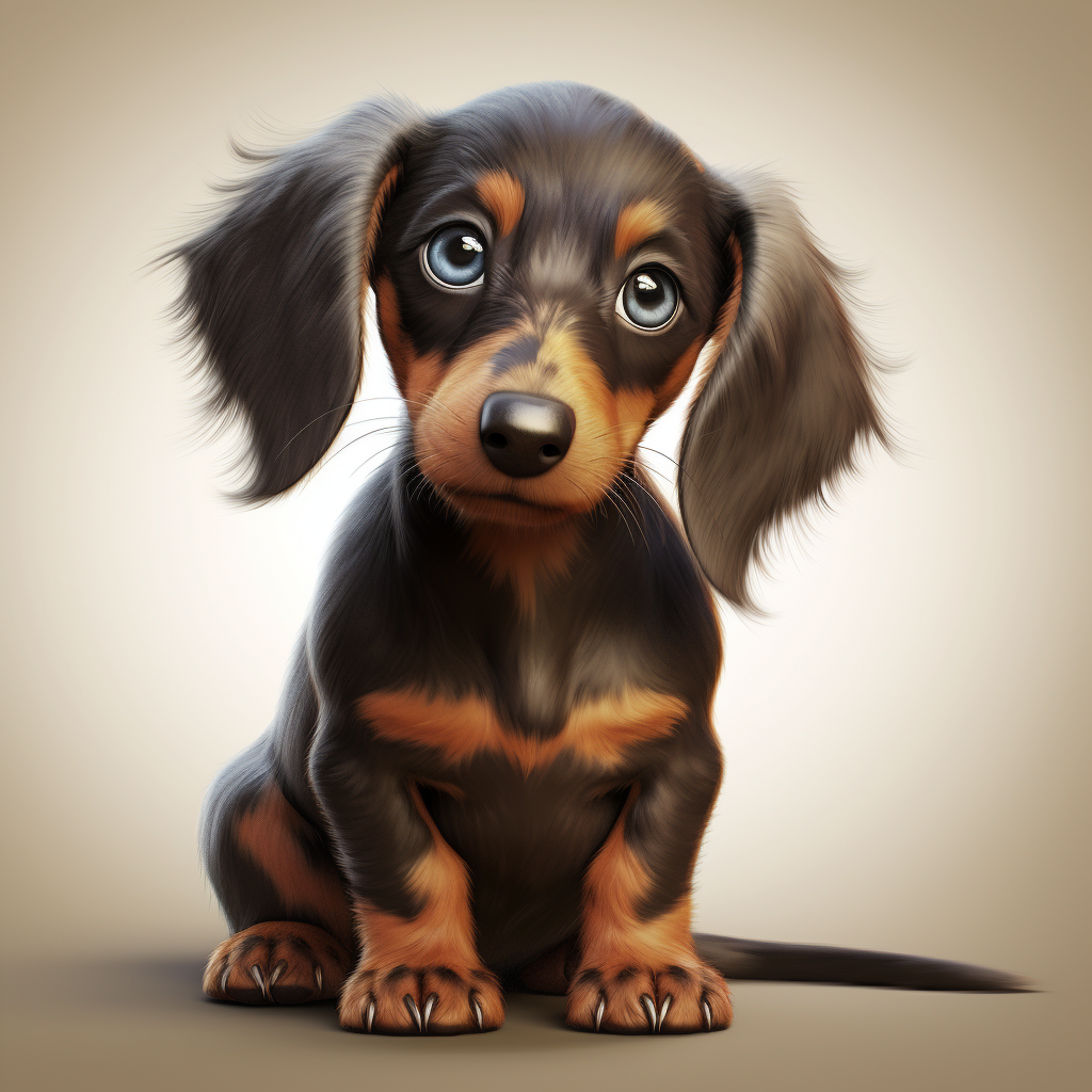 Cute dapple brown dachshund puppy