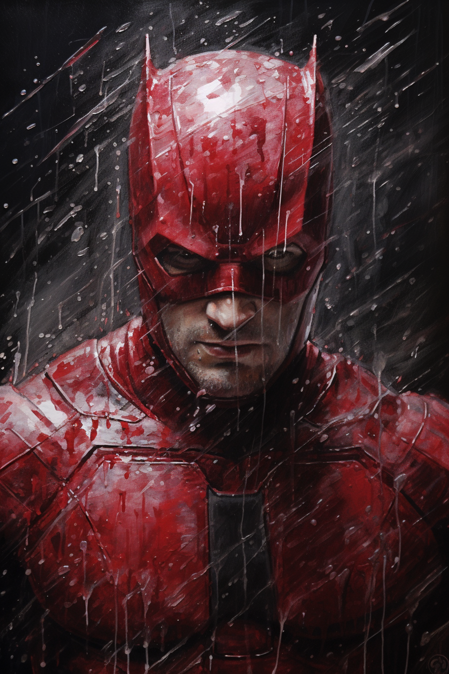 Daredevil with white brow line painting