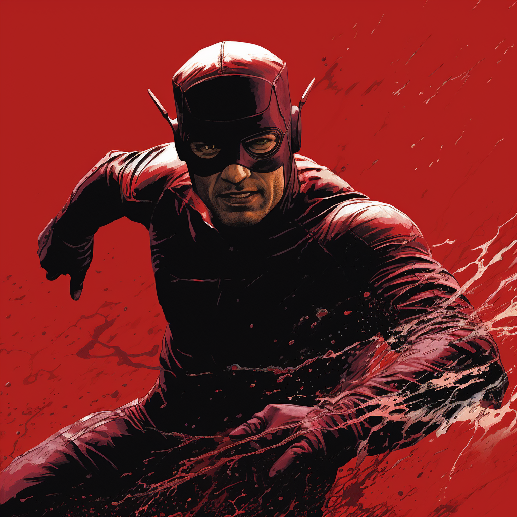 Daredevil Comic Cover in Frank Miller Style