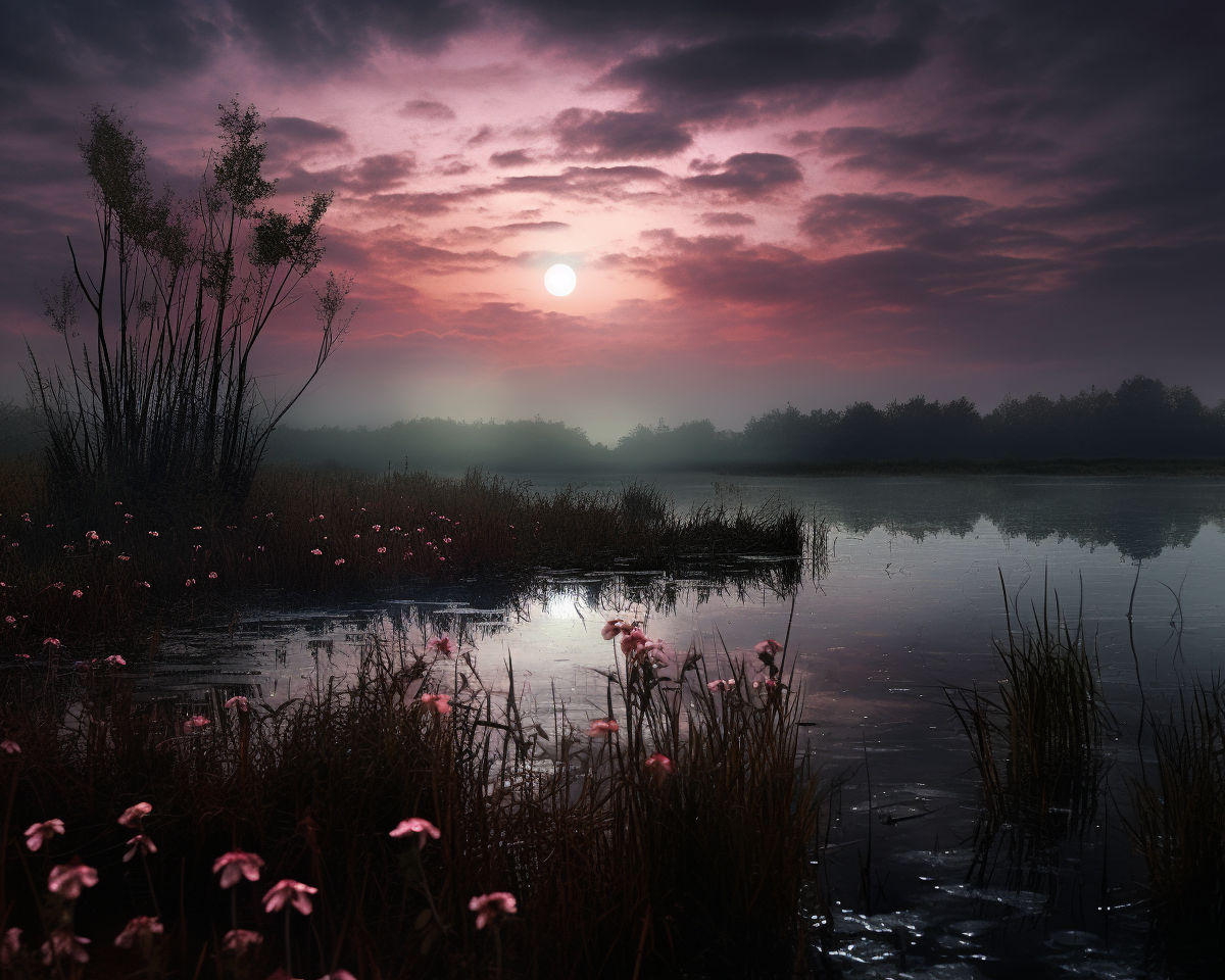 Enchanting atmospheric image with crepuscular rays