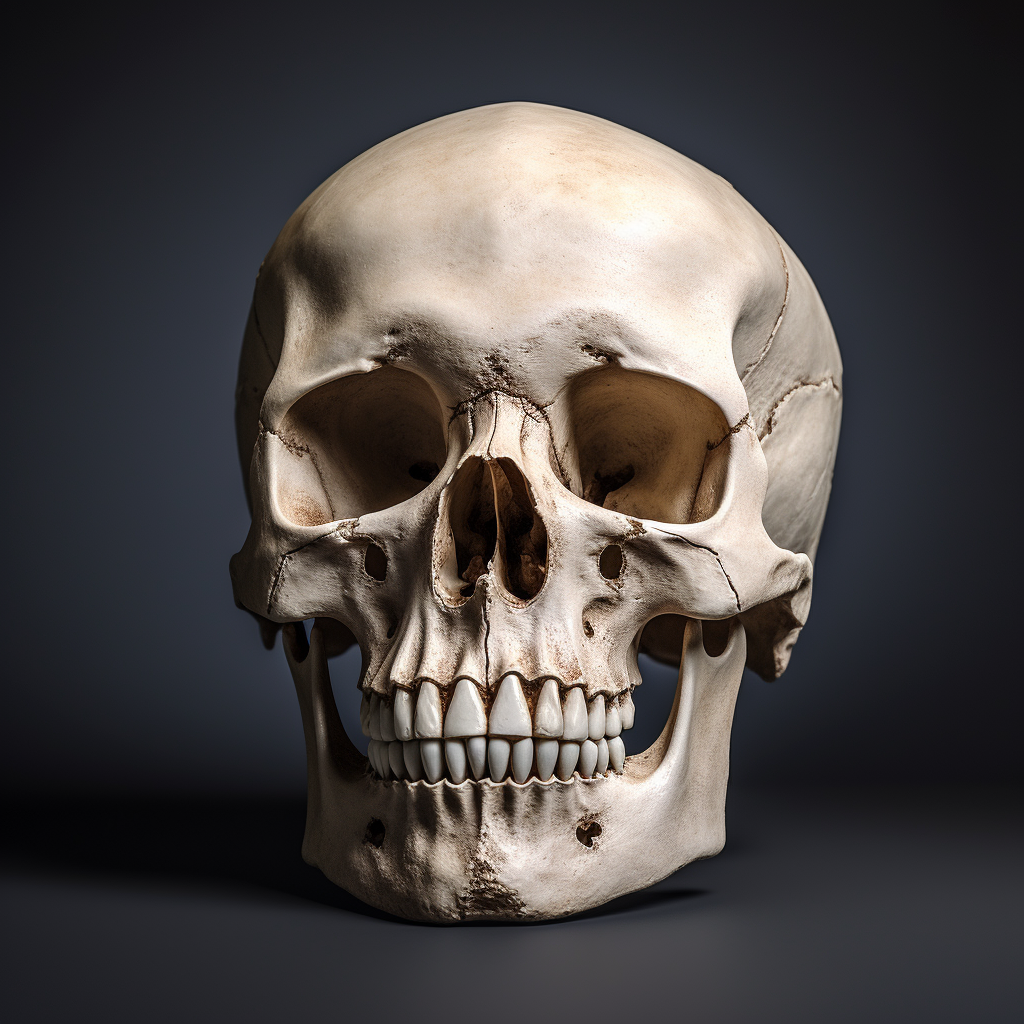 Dark Skull with Bone Texture