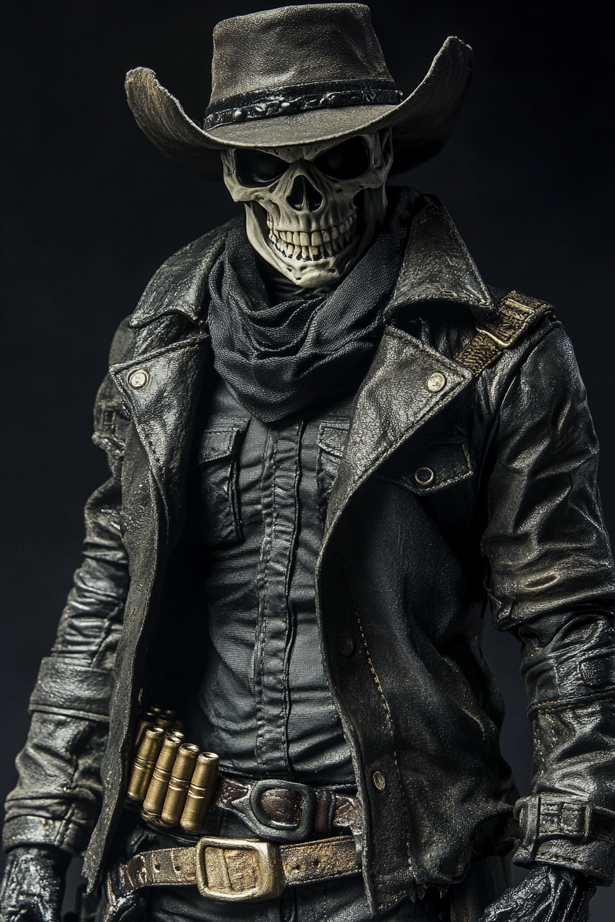 Cowboy Skeleton in Trench Coat