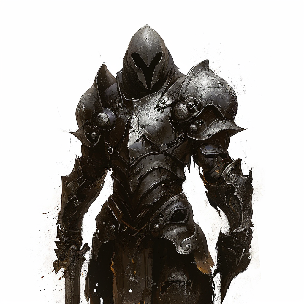 Dark Evil Armour on White Background