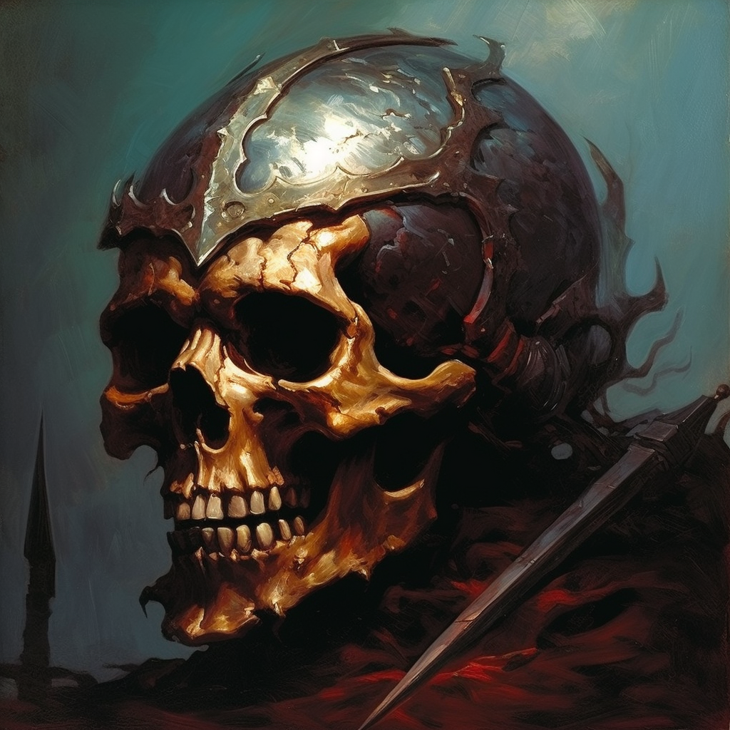 Unique Dark Fantasy Skull Art