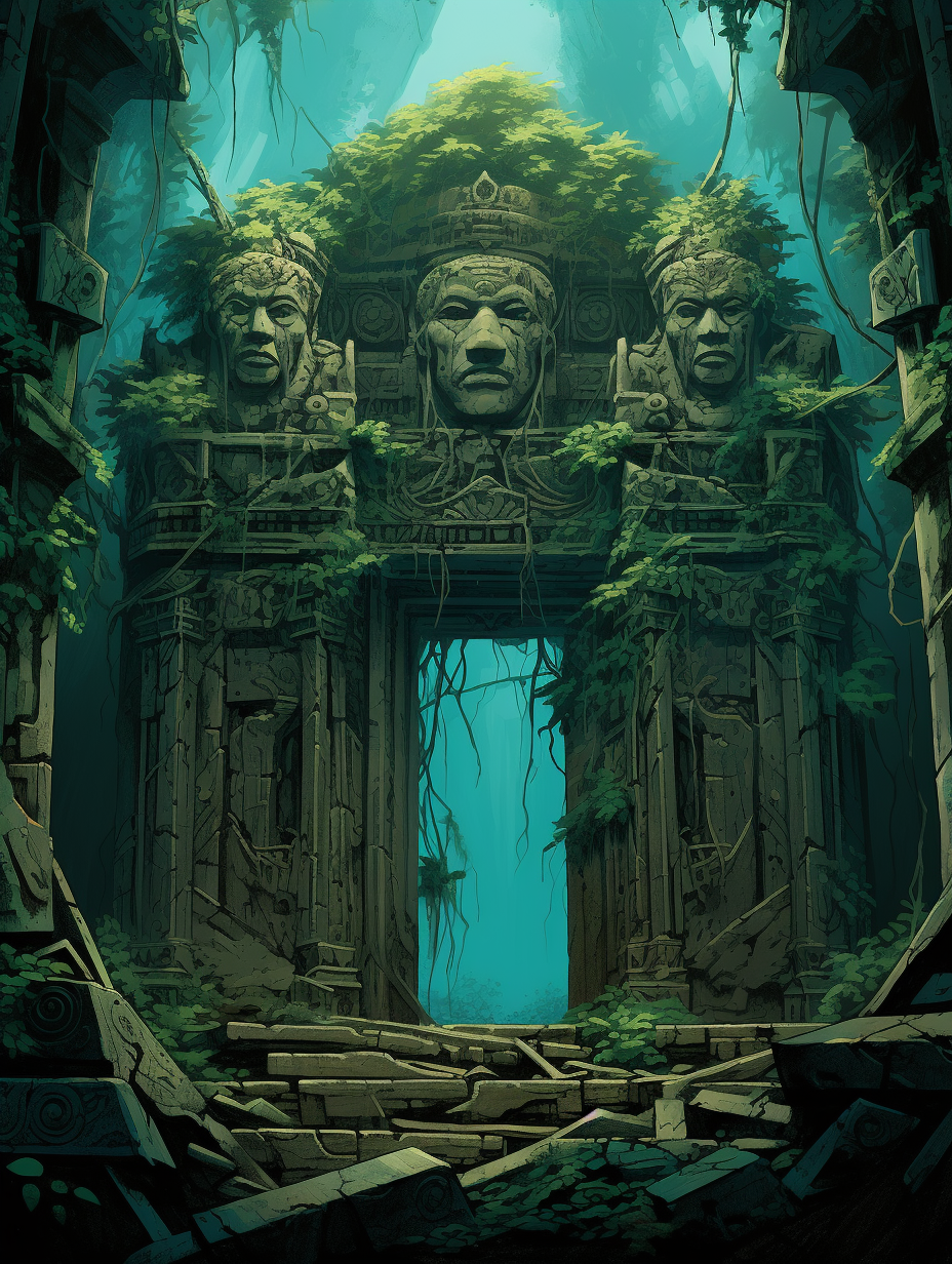 Guardian Statues at Ruined Temple  ?