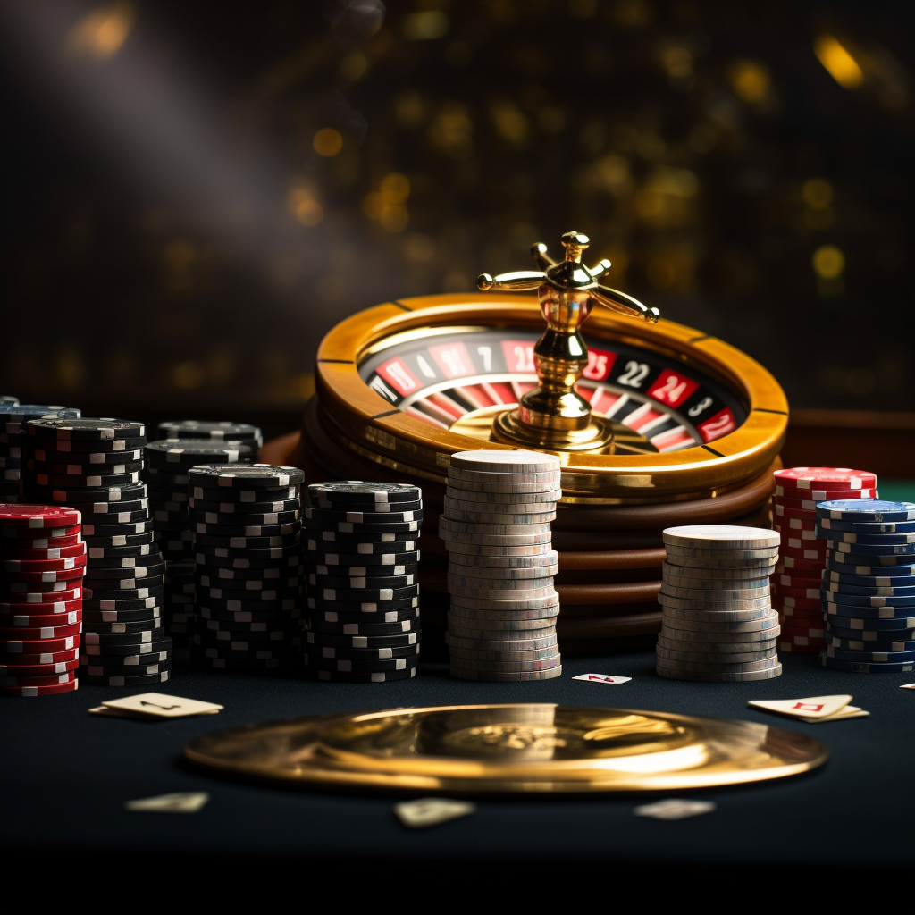 Luxury roulette casino poker stack