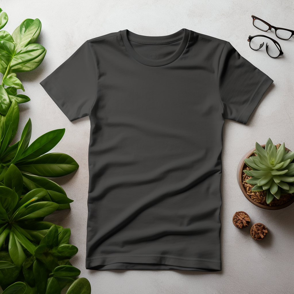 Dark gray T shirt mockup