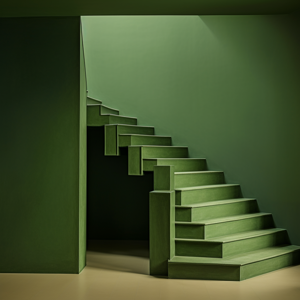 Dark Green Cardboard Stairs