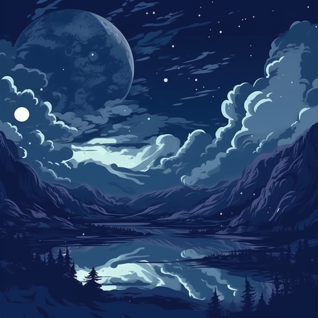 Beautiful dark heavenly night art