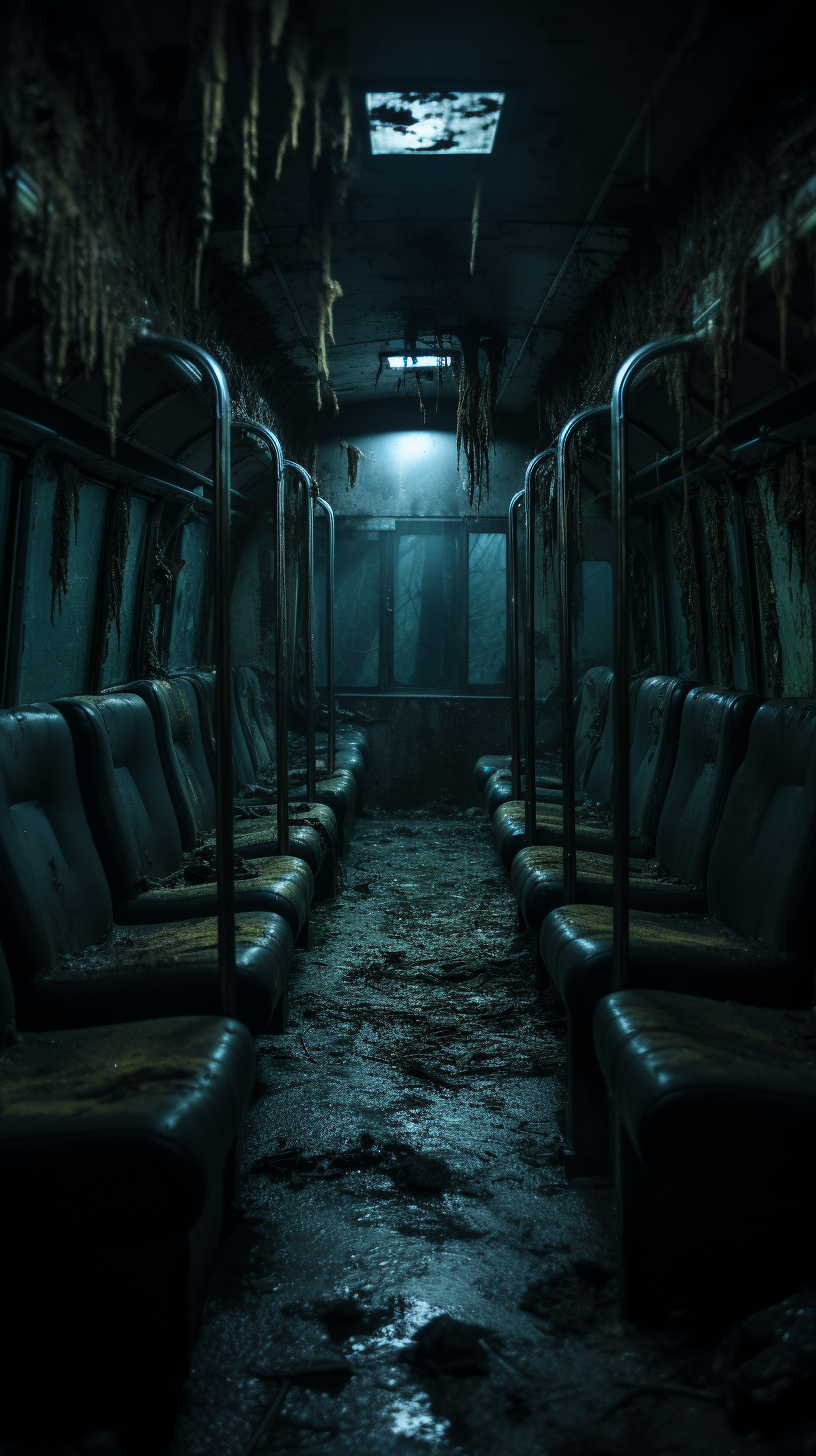 Dark horror bus driver image