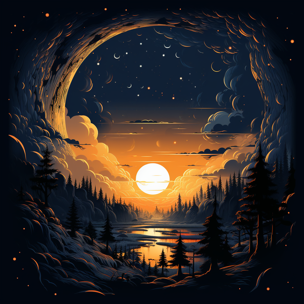 Dark lunar solar eclipse on kid games background