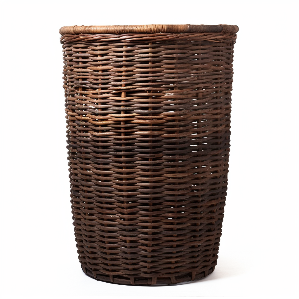 Dark Rattan Laundry Basket Storage Solution