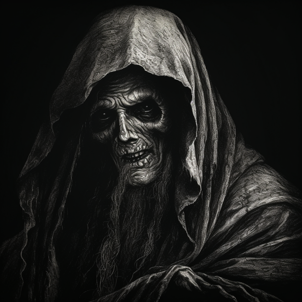 Dark Reaper Stipple Artwork - Retro Poster