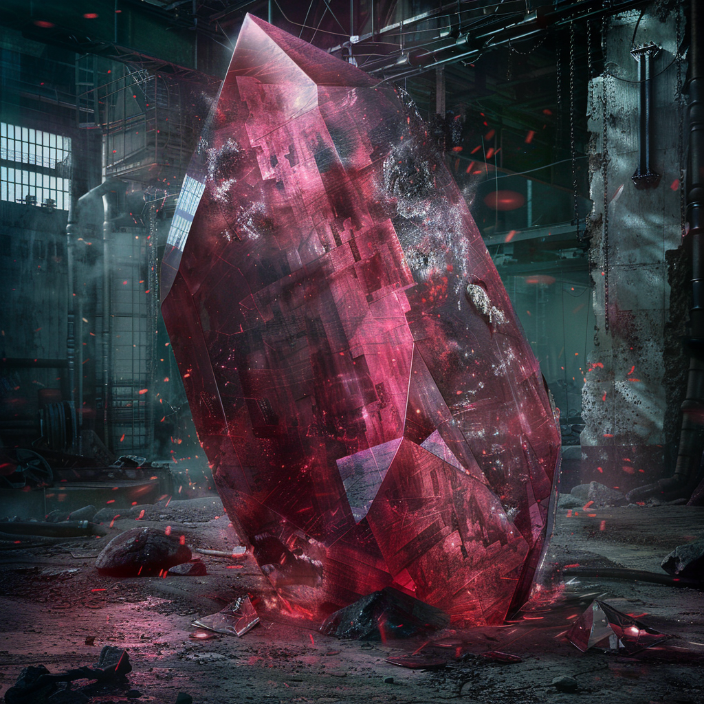 crystal gem emitting red energy