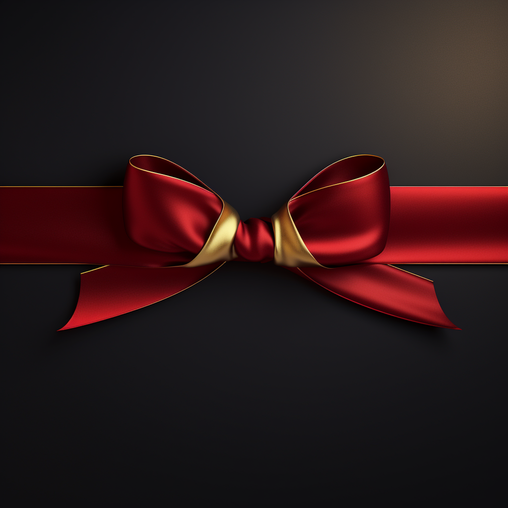 Dark red ribbon gold banner