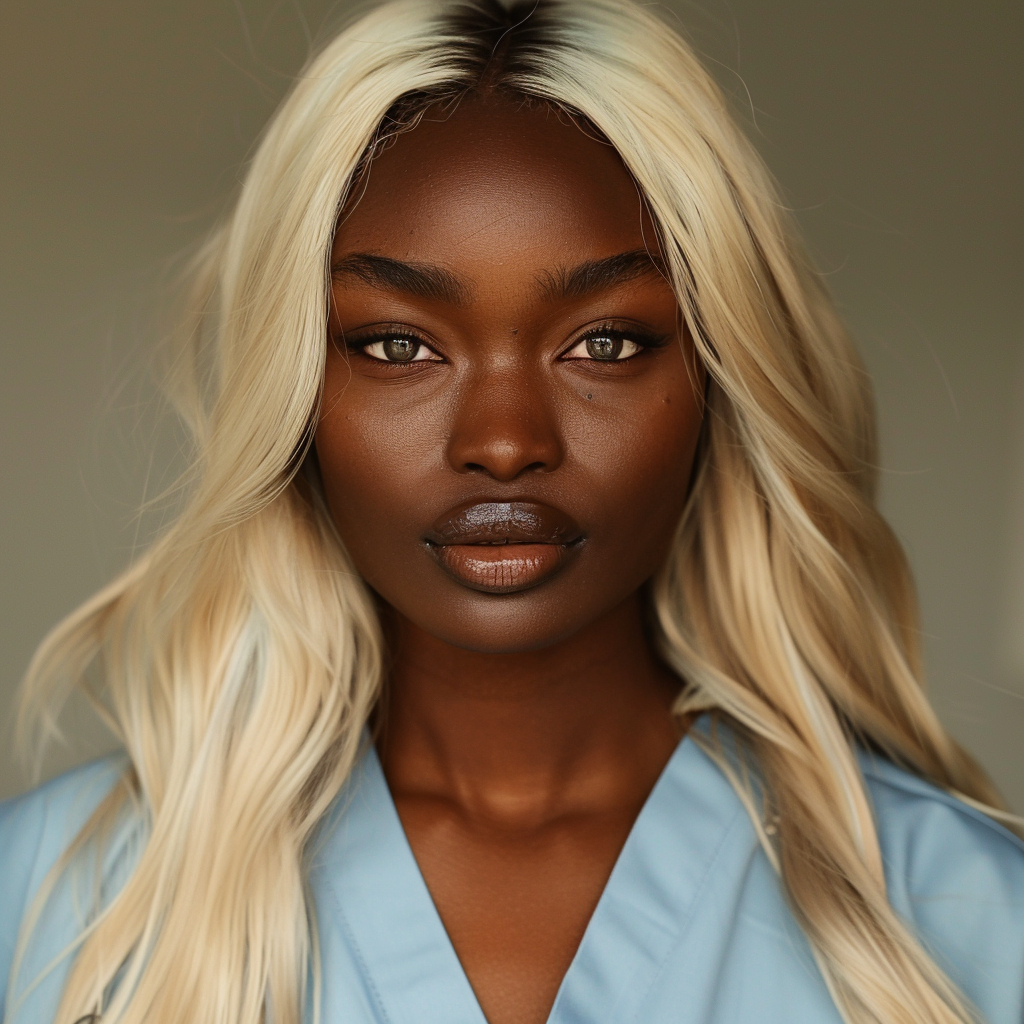 Nurse model with dark skin