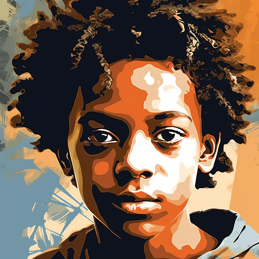 Illustration of a Fun Dark-Skinned Teenage Boy