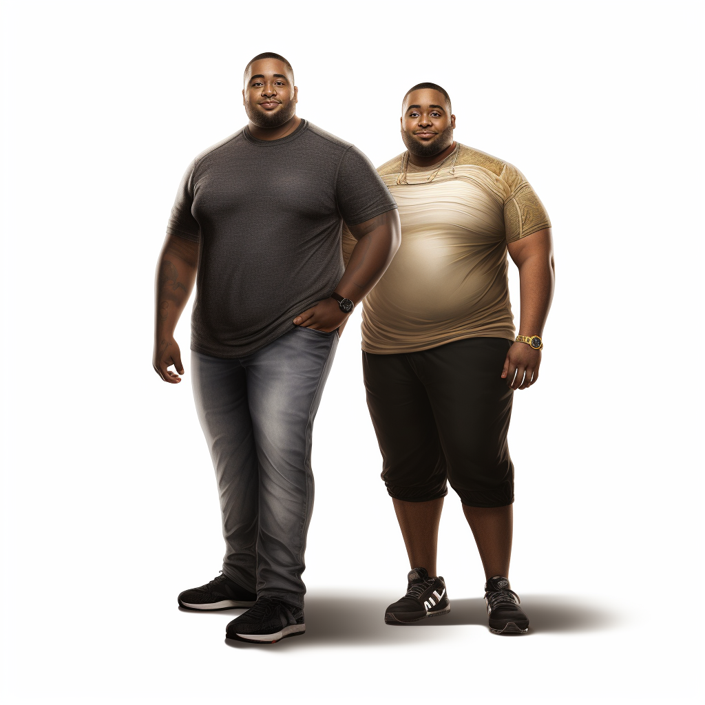 Overweight man on transformation journey