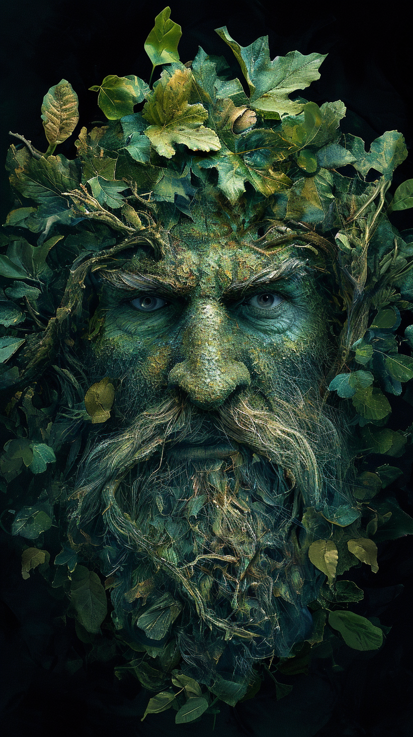 Dark Synth Celtic Bearded Green Man