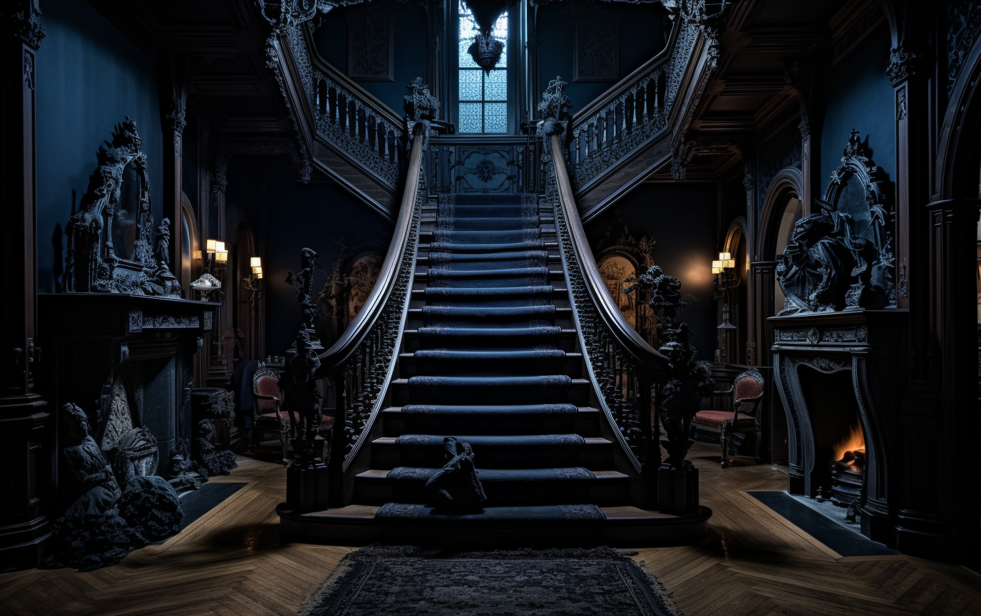 Spooky entrance to a Victorian home