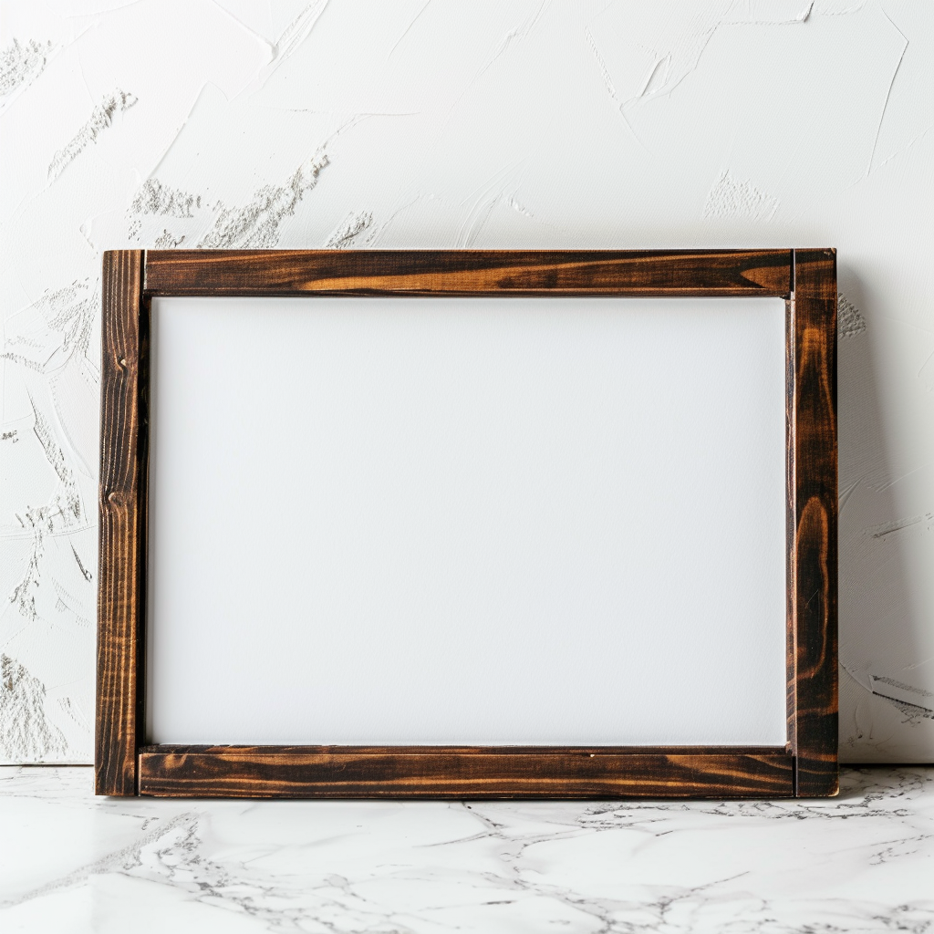 Dark wood antique picture frame