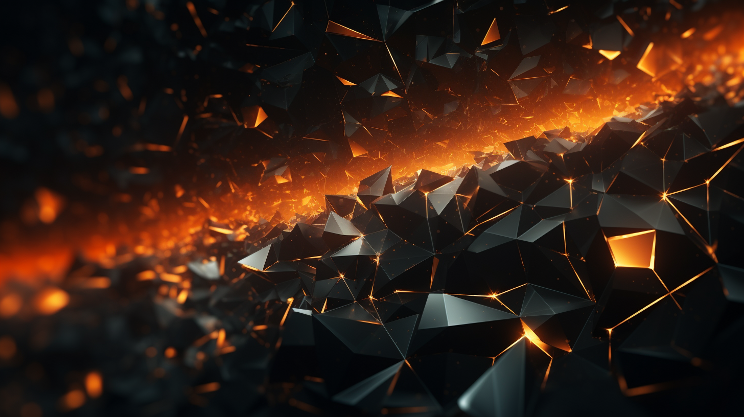 Abstract orange shapes with sparks