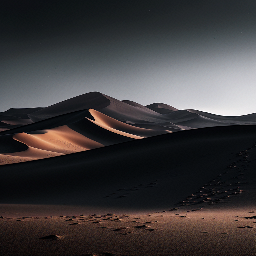 Awe-inspiring black sand desert landscape