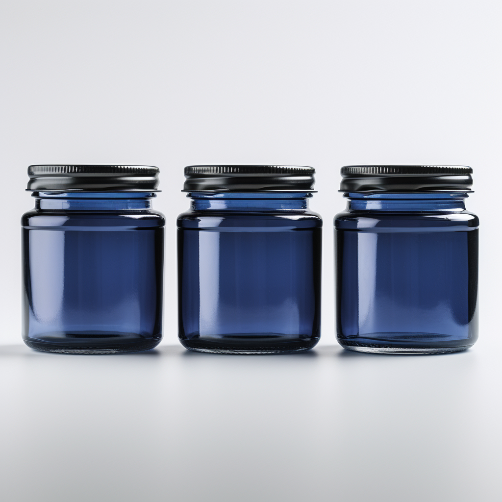 Dark Blue PVC Jar Mockups on White Background