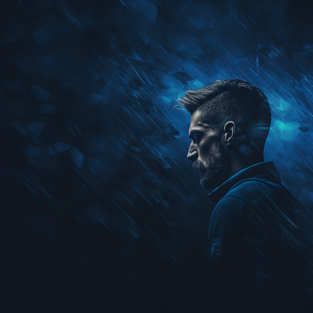 Profile picture with dark blue textured background