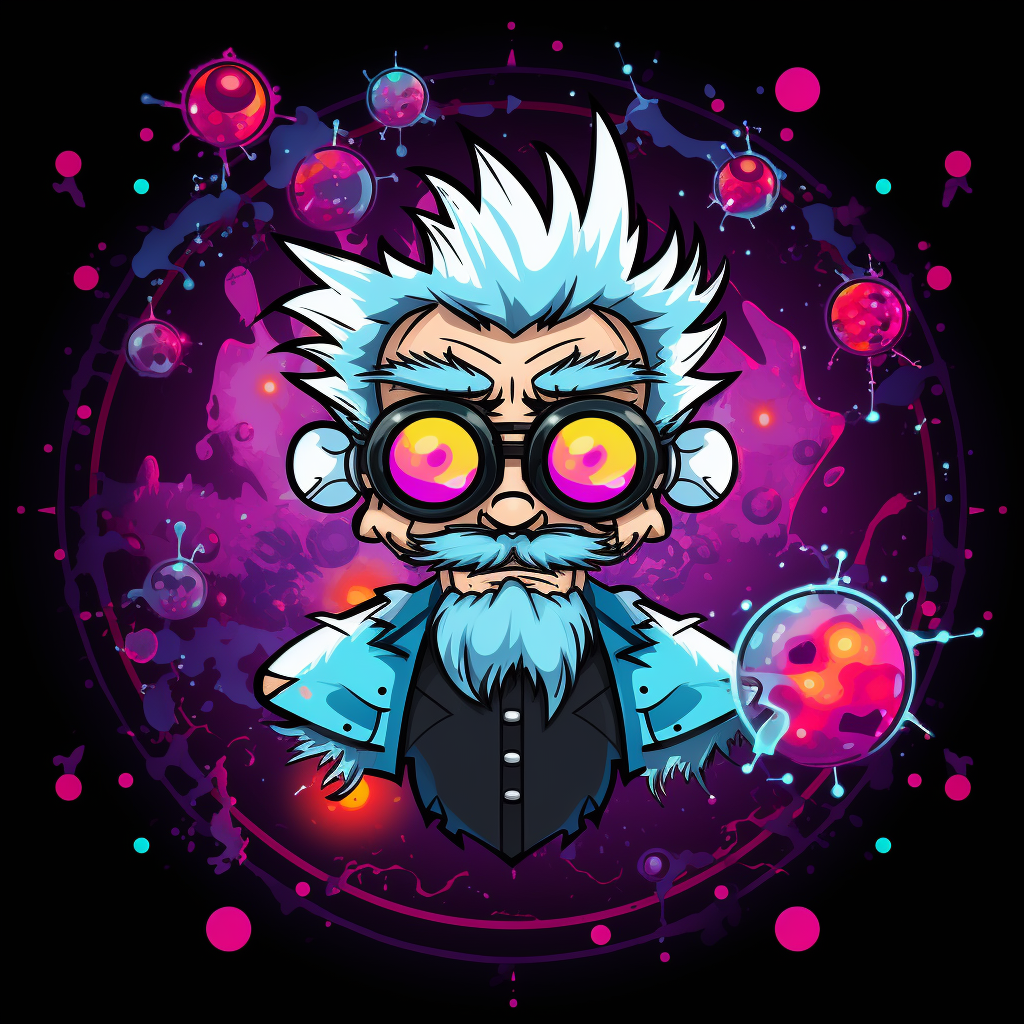 Psychedelic Art of a Dark Grungy Mad Scientist