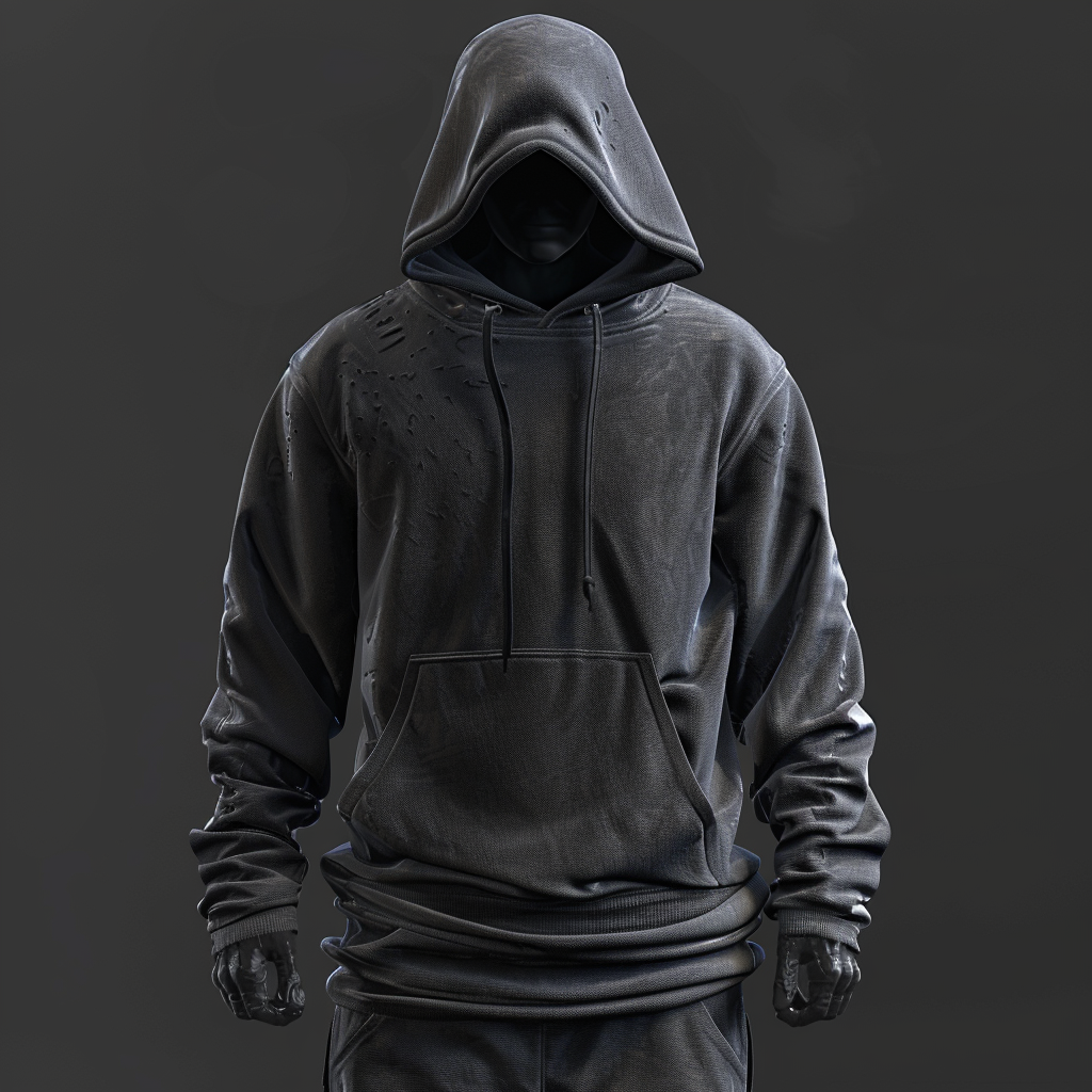 Dark Hoodie Criminal Standing Render