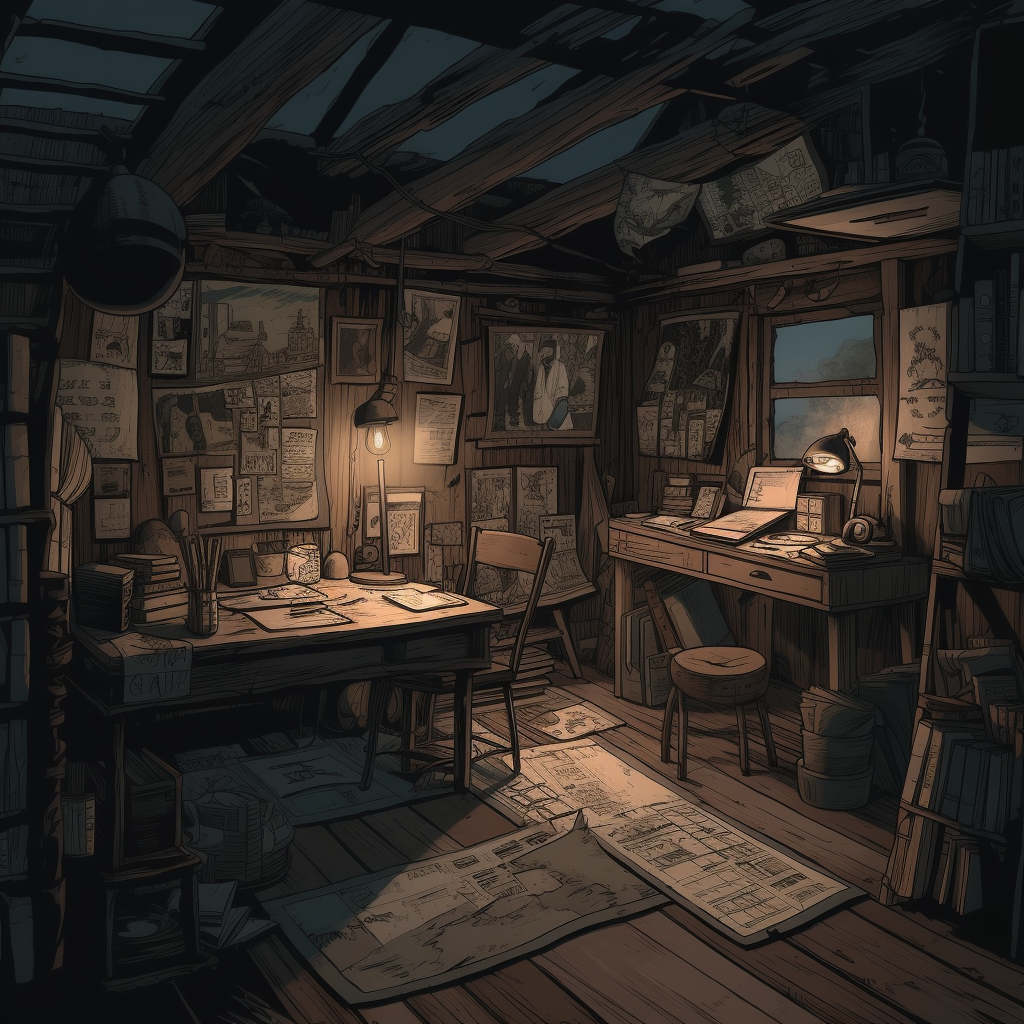 Dark tool shed with Studio Ghibli vibes