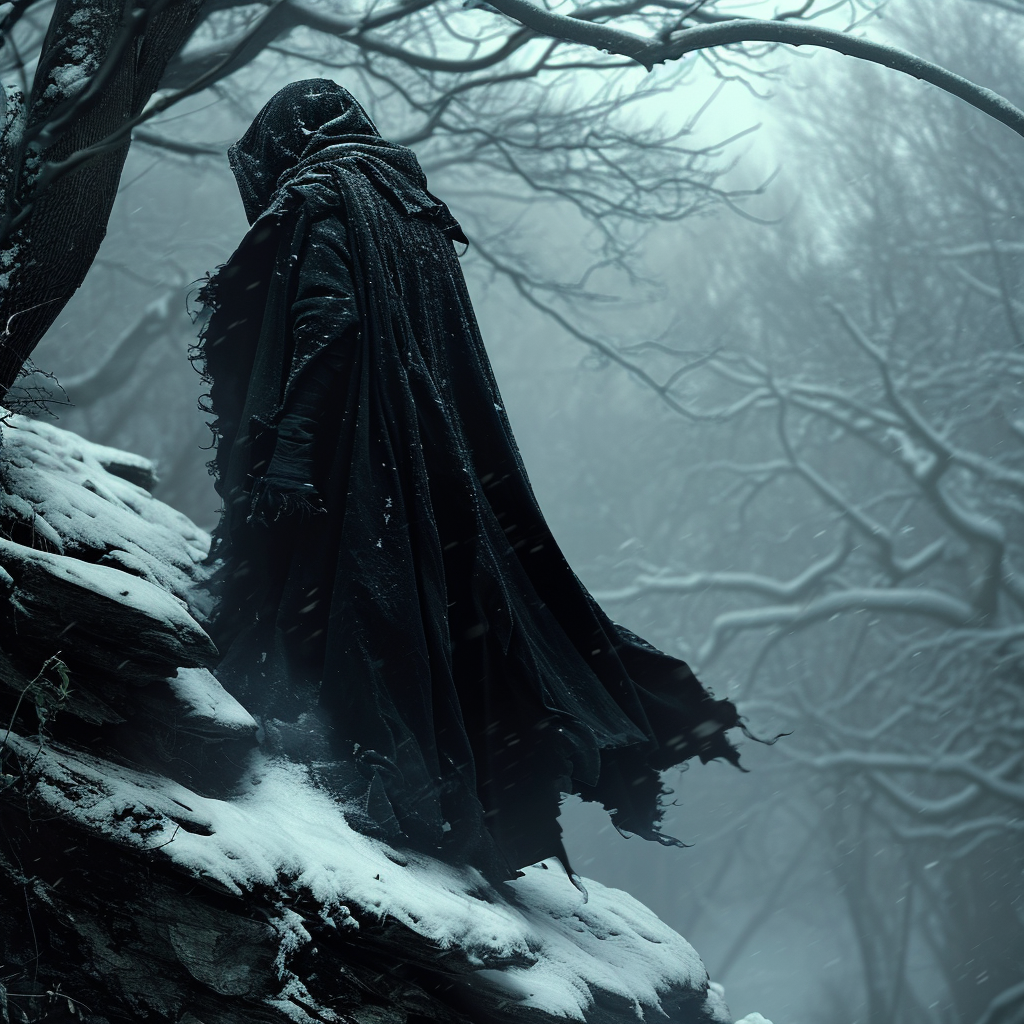 Dark Mage in Snowy Forest