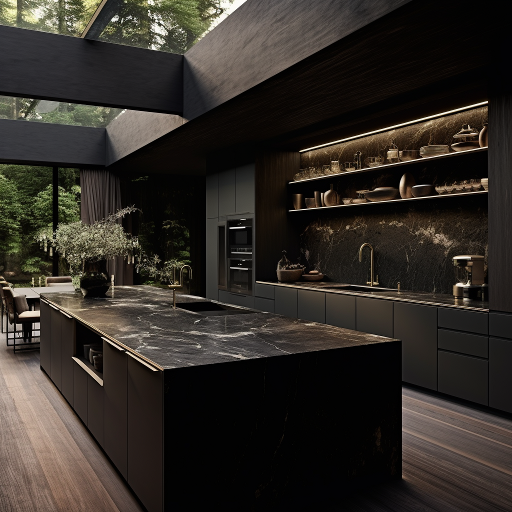 Dark Moody Organic Modern Kitchen