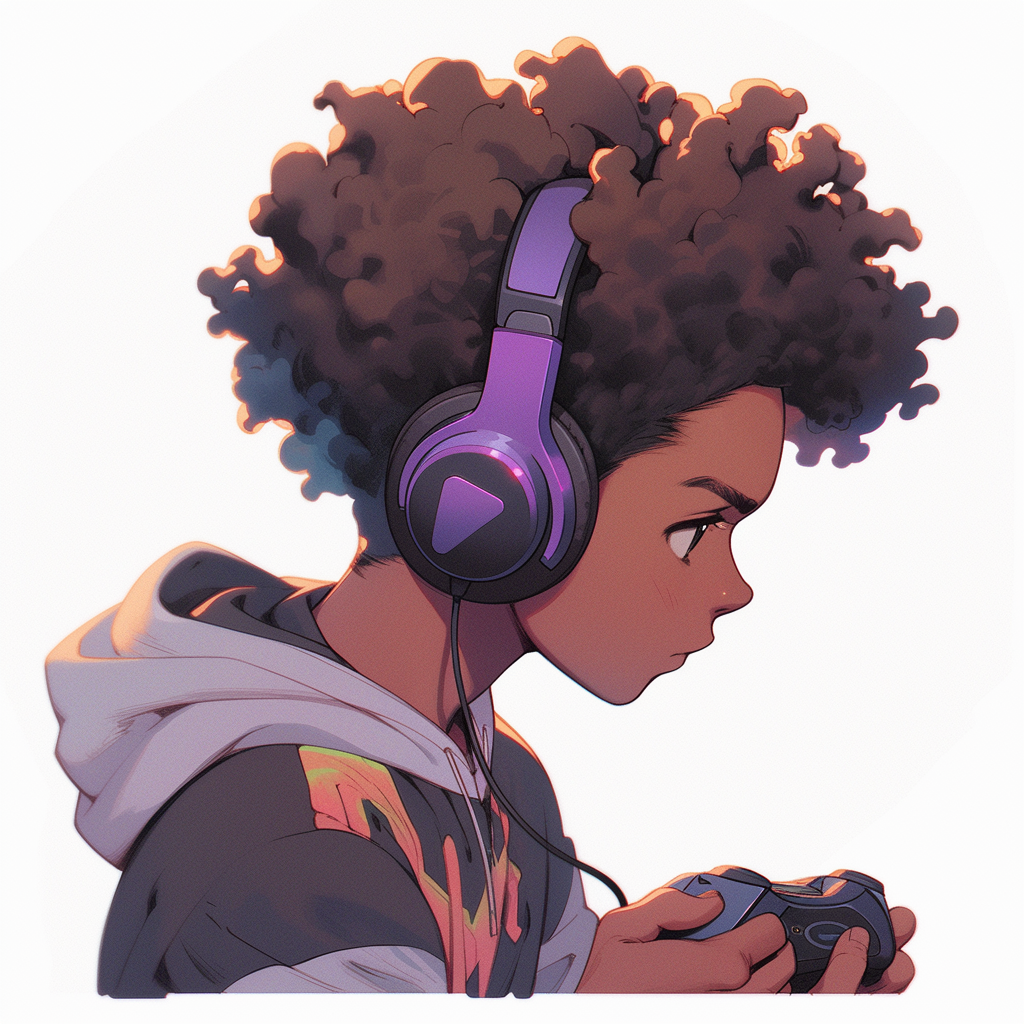 Cool Dark Skinned Gamer Boy