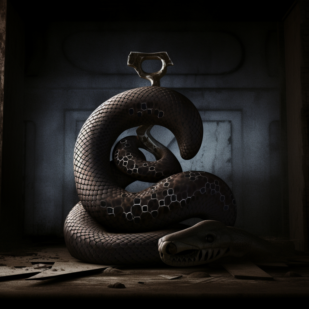 Symbolic snake coiling around Ω and A