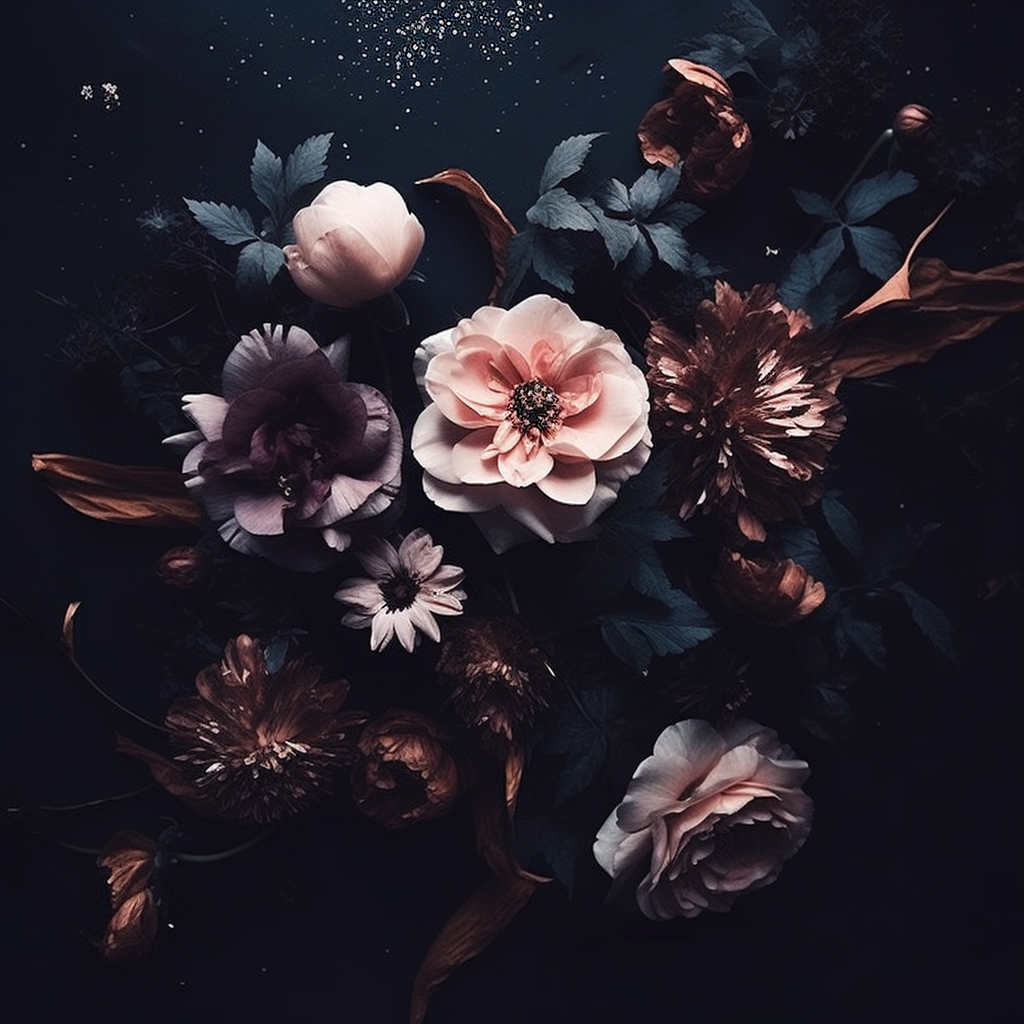 Beautiful dark star flower aesthetic