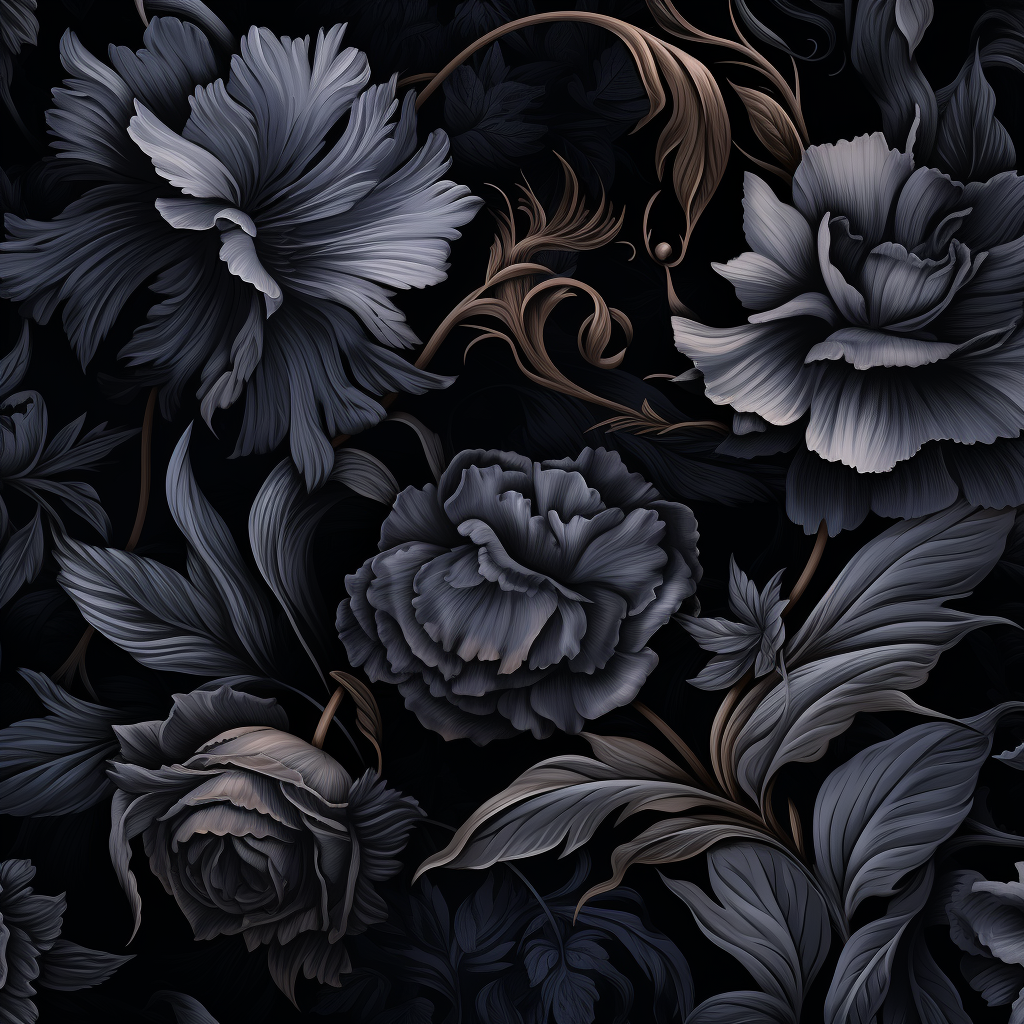 Detailed Black Floral Pattern